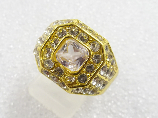 JAPANESE KIMONO / ANTIQUE CRYSTAL RING (SIZE 23)